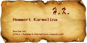 Hemmert Karmelina névjegykártya